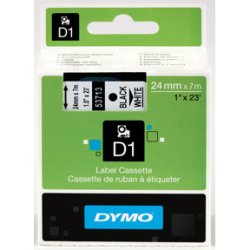 DYMO D1 Tape - 24mm x 7m, Hvid (sort skrift)