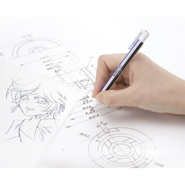 Viskelder pen Tombow MONO zero 2,3mm hvid blister