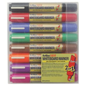 Whiteboard Marker Artline 525T 2-i-1 8-s�t