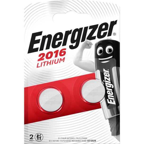 Energizer CR2016 Lithium batteri (2stk)