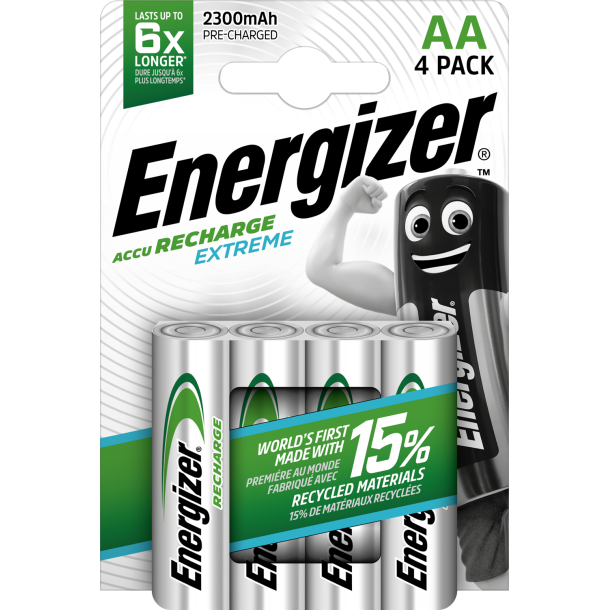Energizer AA Recharge Extreme Genopladelige batteri (4stk)