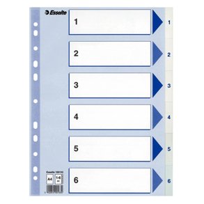 Register PP A4 1-6 hvid