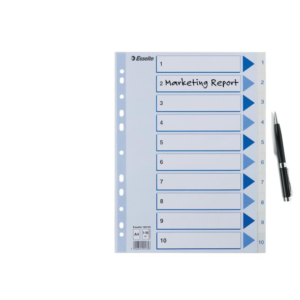 Register PP A4 1-10 hvid