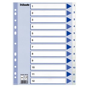 Register PP A4 1-12 hvid