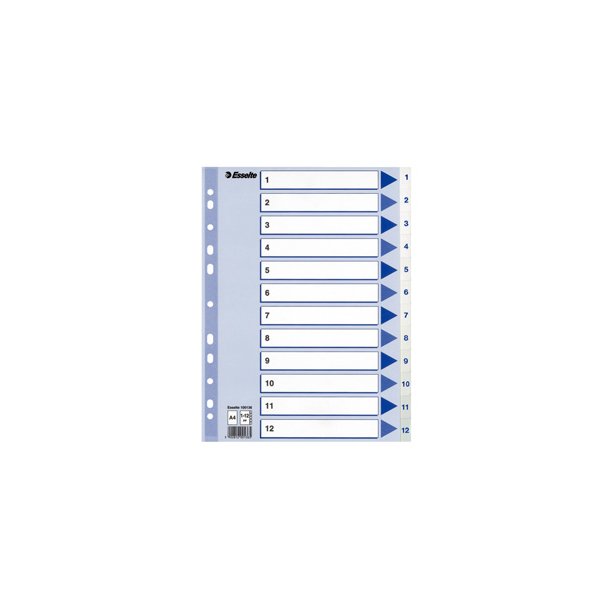 Register PP A4 1-12 hvid