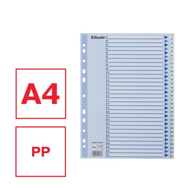Register PP A4 1-31 hvid