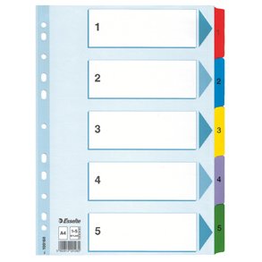Register Mylar karton A4 1-5