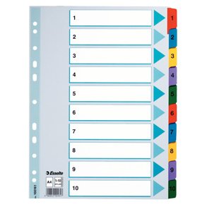 Register Mylar karton A4 1-10