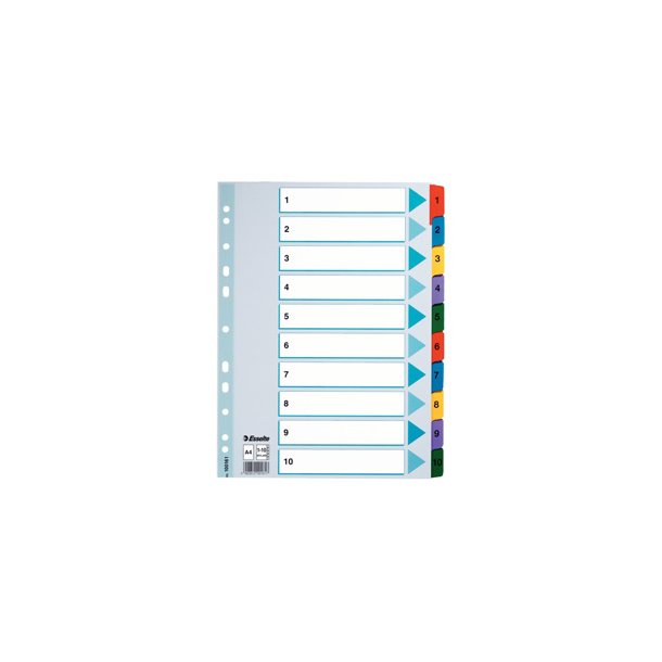 Register Mylar karton A4 1-10