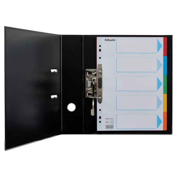 Faneblade karton A4 5-delt