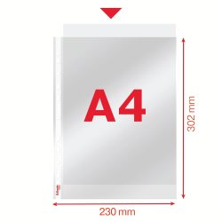 Lomme 40my PP glasklar A4 T� (100)