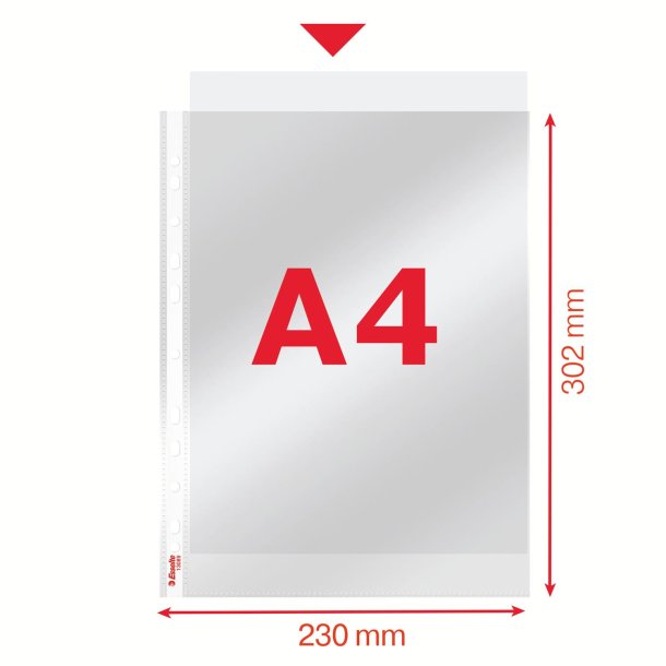 Lomme 40my PP glasklar A4 T� (100)