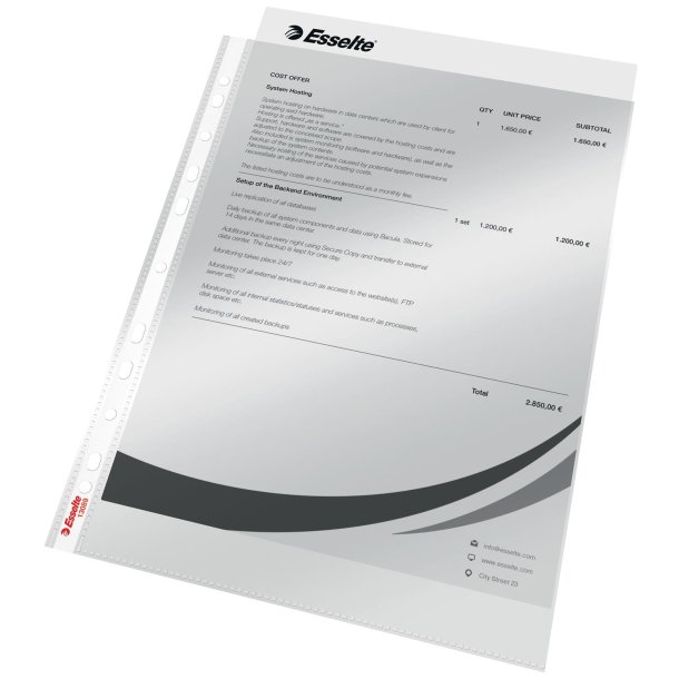 Lomme 40my PP glasklar A4 T� (100)