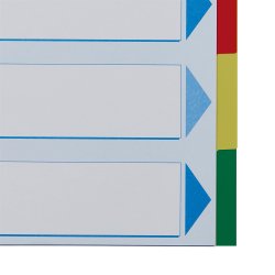 Faneblade PP A4 5-delt farvede faner