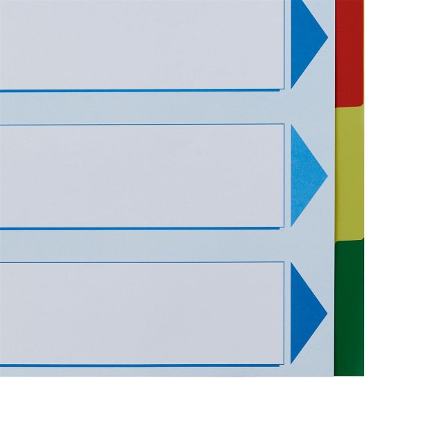 Faneblade PP A4 maxi 5-delt farvede faner