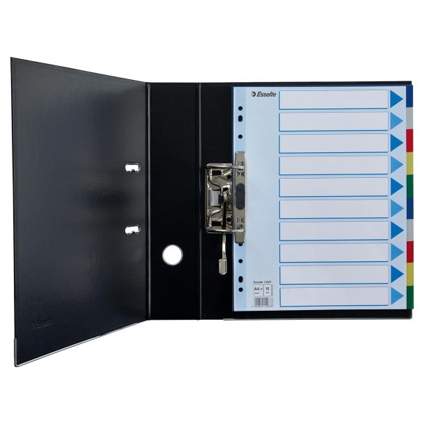 Faneblade PP A4 maxi 10delt farvede faner