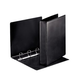 Panorama Indstiksringbind A4 m/ 2 lommer PP 4DR - 63mm, Sort