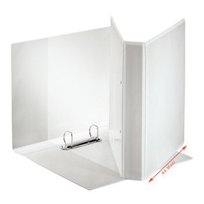 Panorama Indstiksringbind A4+ m/ 3 lommer PP 2DR - 42mm, Hvid