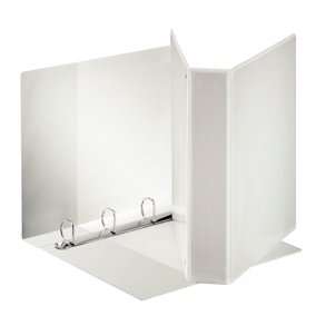 Panorama Indstiksringbind A4+ m/ 3 lommer PP 4DR - 76mm, Hvid