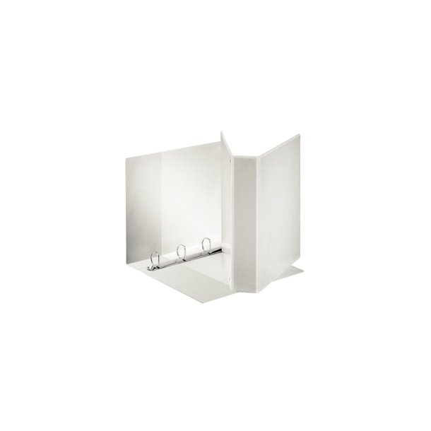 Panorama Indstiksringbind A4+ m/ 3 lommer PP 4DR - 76mm, Hvid