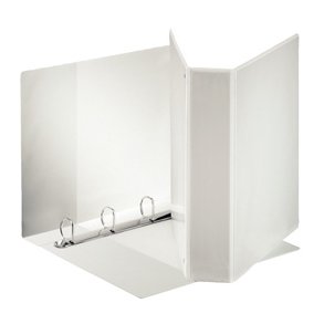 Panorama Indstiksringbind A4+ m/ 3 lommer PP 4DR - 88mm, Hvid