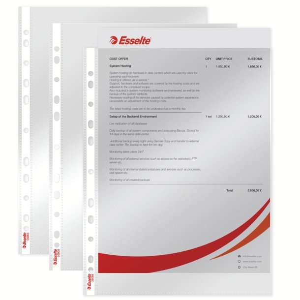 Lomme 55my PP glasklar A4 T (100)