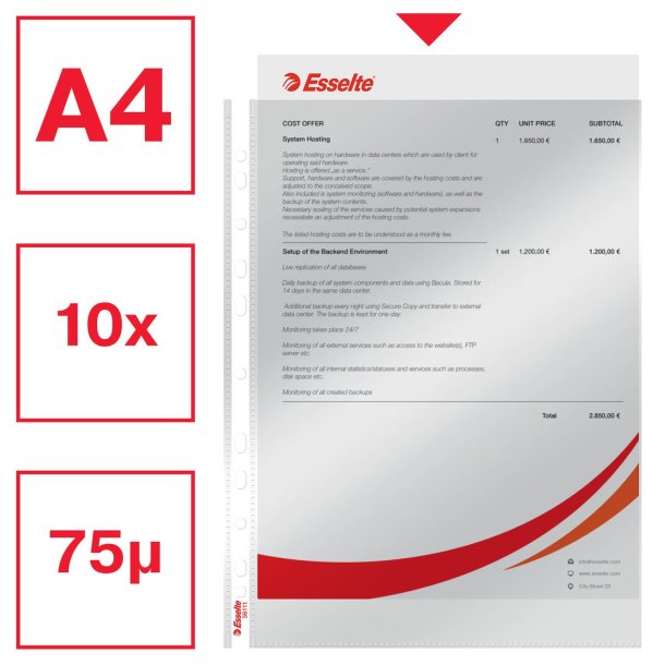 Lomme 75my PP glasklar A4 T�(10)