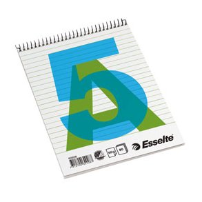 Spiralblok u/H A5 linieret 80 ark 60g