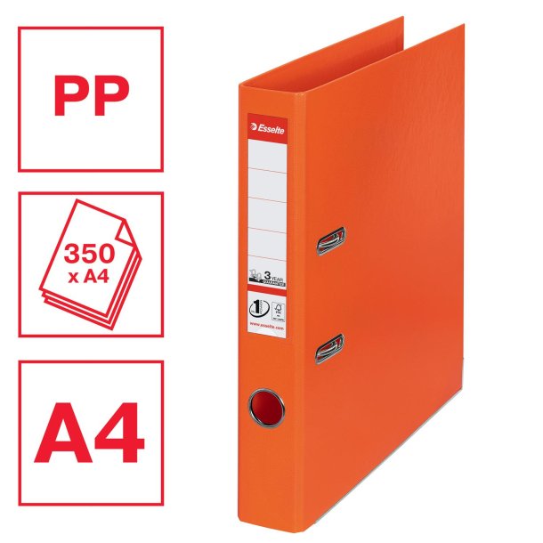 Brevordner No1 Power PP A4 50mm orange