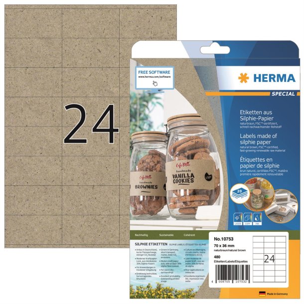 Herma etiket Silphie 70x36 kraftpapir (480)
