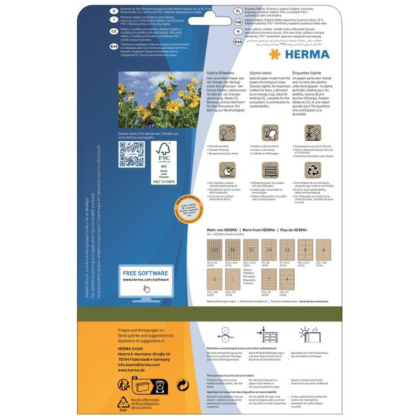 Herma etiket Silphie 70x36 kraftpapir (480)