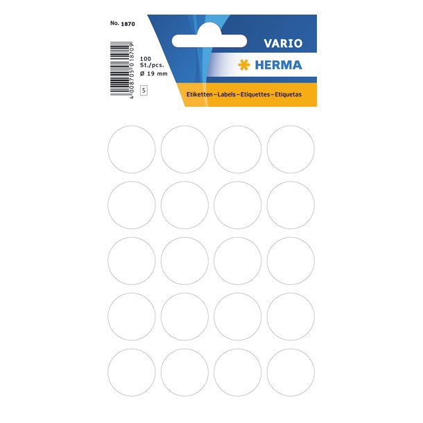 Herma etiket manuel 19 hvid (100)