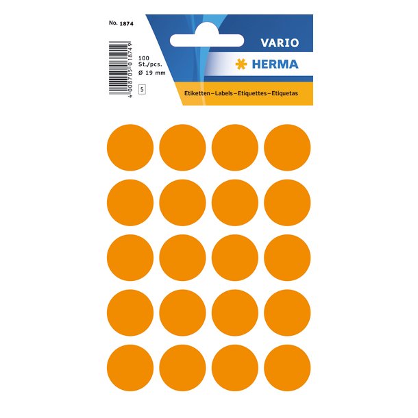 Herma etiket manuel 19 neon orange (100)