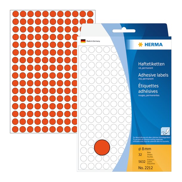 Herma etiket manuel 8 rd (5632)