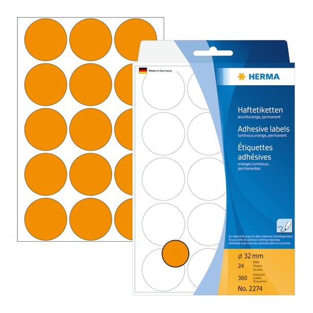 Herma etiket manuel 32 neon orange (360)