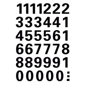 Herma etiket tal 0-9 15mm sort