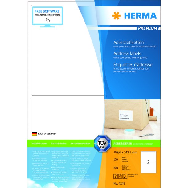 Herma etiket Premium A4 100 199,6x143,5 (200)