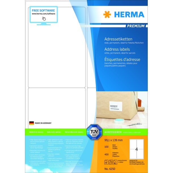 Herma etiket Premium A4 100 99,1x139 (400)