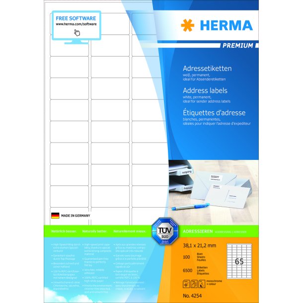 Herma etiket Premium A4 100 38,1x21,2 (6500)