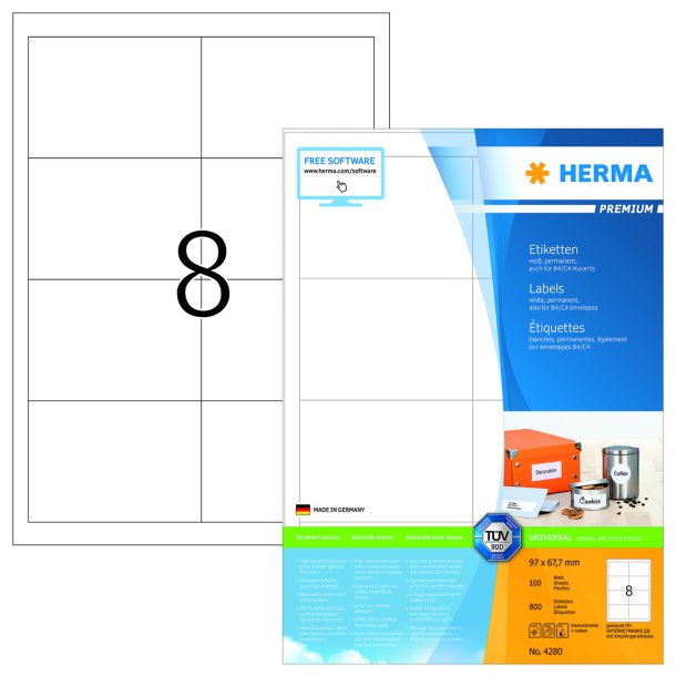 Herma etiket Premium A4 100 97x67,7 (800)