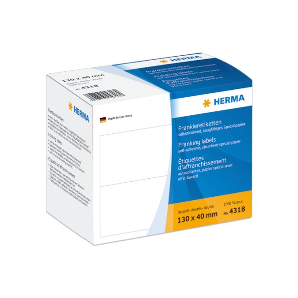 Herma etiket  frankering dobbel 130x40 (1000)