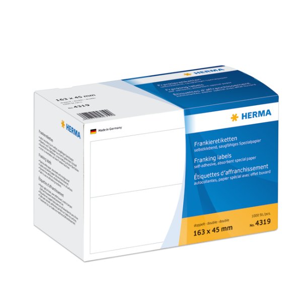 Herma etiket frankering dobbel 163x45 (1000)