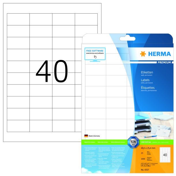 Herma etiket Premium 48,5x25,4 (1000)