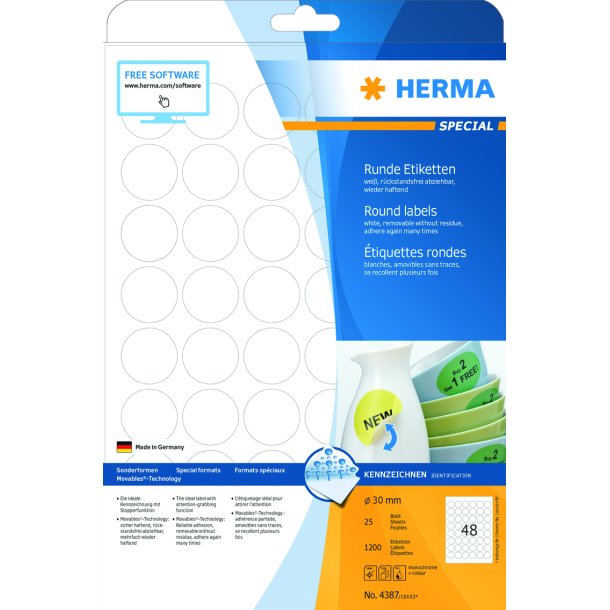 Herma etiket aftagelig �30 (1200)