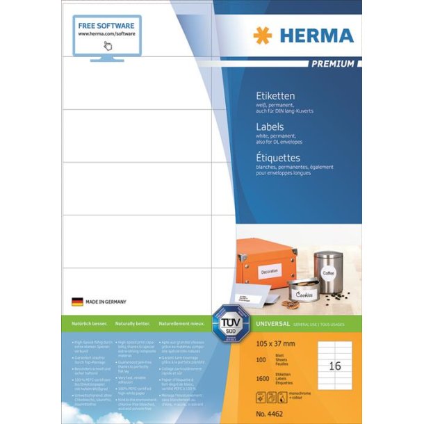 Herma etiket Premium A4 100 105x37 (1600)