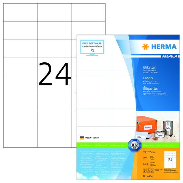 Herma etiket Premium A4 100 70x37 (2400)