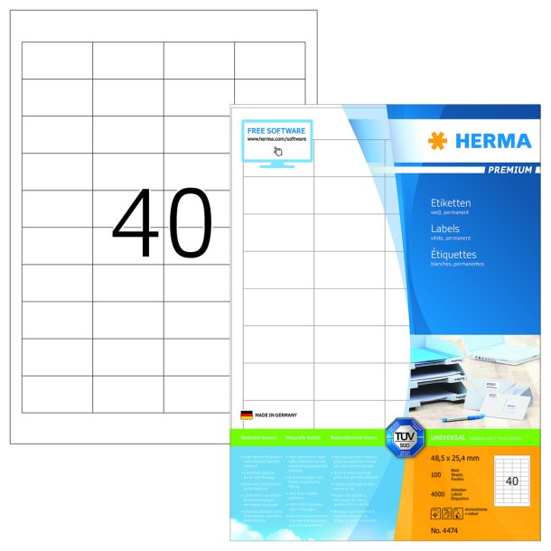 Herma etiket Premium A4 100 48,5x25,4 (4000)