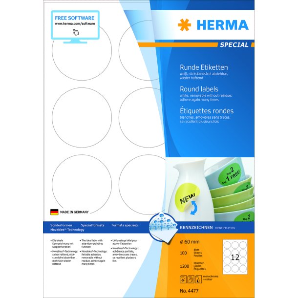 Herma etiket aftagelig �60 (1200)