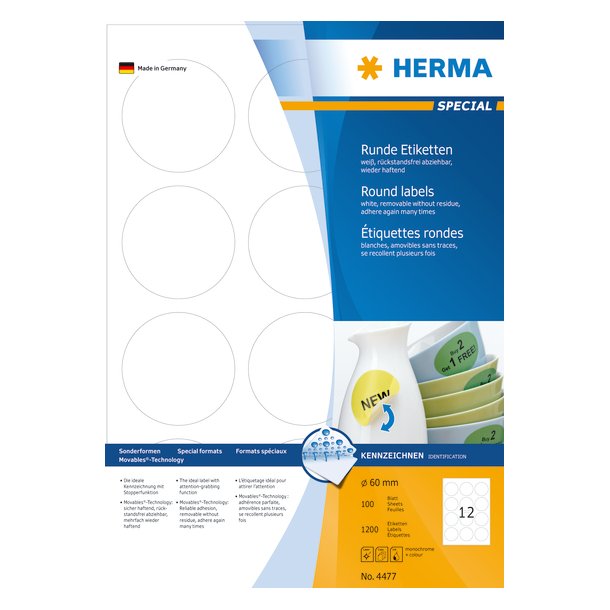 Herma etiket aftagelig �60 (1200)