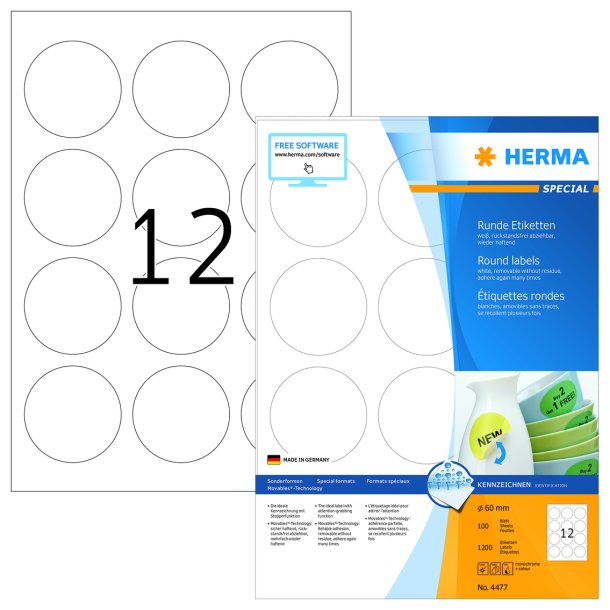 Herma etiket aftagelig 60 (1200)